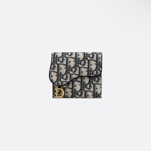 Dior Navy and Beige Monogram Wallet
